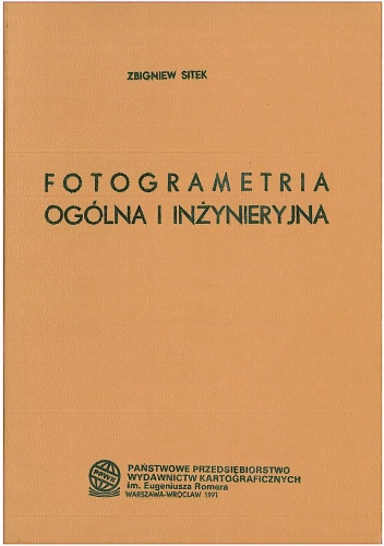 Okładka: Zbigniew Sitek - Fotogrametria ogólna i inżynieryjna