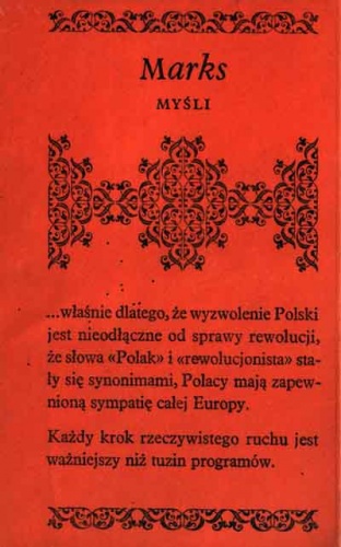 Okładka: Karol Marks - Myśli. Karol Marks