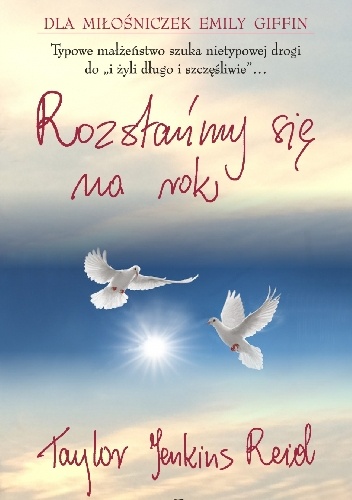 Okładka: Taylor Jenkins Reid - Rozstańmy się na rok