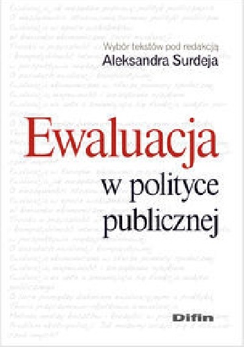 Okładka: Aleksandra Surdeja - Ewaluacja w polityce publicznej