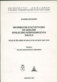 Okładka: Stanisław Szuro - Informator statystyczny do dziejów społeczno-gospodarczych G