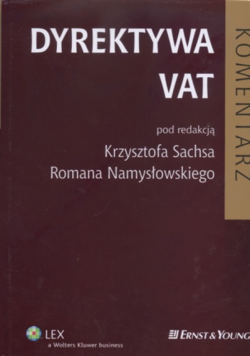 Okładka: Krzysztof Sachs - Dyrektywa VAT Komentarz