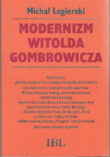 Okładka: Michał Legierski - Modernizm Witolda Gombrowicza