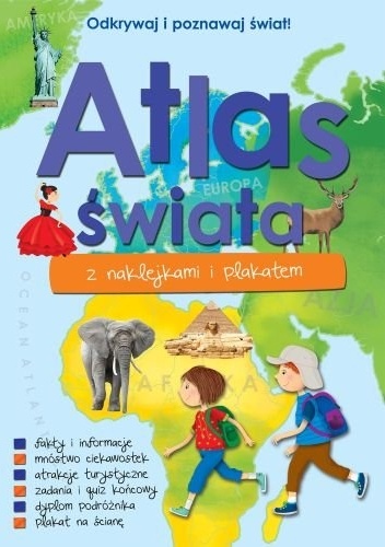 Okładka:  praca zbiorowa - Atlas świata z naklejkami i plakatem