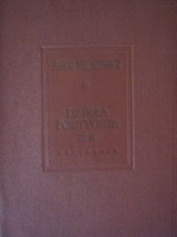 Okładka: Adam Mickiewicz - Dzieła poetyckie tom III i IV