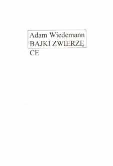 Okładka: Adam Wiedemann - Bajki zwierzęce