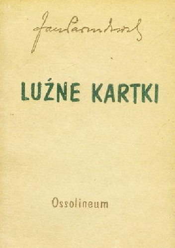 Okładka: Jan Parandowski - Luźne kartki
