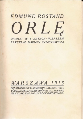 Okładka: Edmond Rostand - Orlę