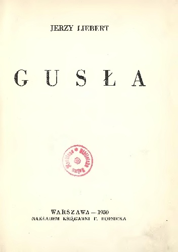 Okładka: Jerzy Liebert - Gusła