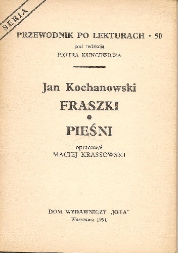 Okładka: Maciej Krassowski - Jan Kochanowski. Fraszki, Pieśni