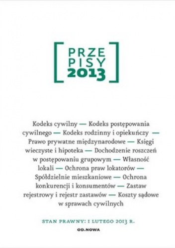 Okładka: Agnieszka Kaszok - Przepisy 2013. Zbiór cywilny