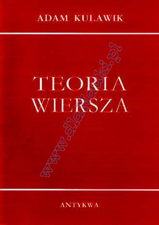 Okładka: Adam Kulawik - Teoria wiersza