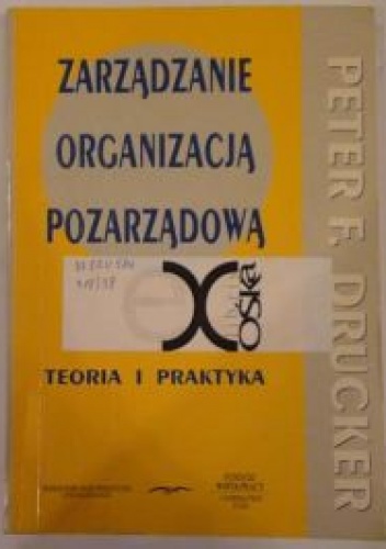 Okładka: Peter F. Drucker - Zarządzanie organizacją pozarządową