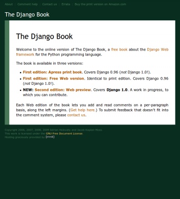 Okładka: Adrian Holovaty - The Django Book