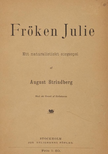 Okładka: August Strindberg - Panna Julia