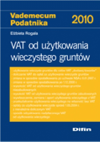 Okładka: Elżbieta Rogala - VAT od użytkowania wieczystego gruntów