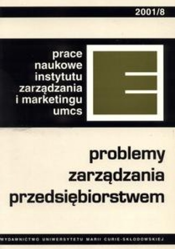Okładka: Genowefa Sobczyk - Problemy zarządzania przedsiębiorstwem.Prace Naukowe  Instyt