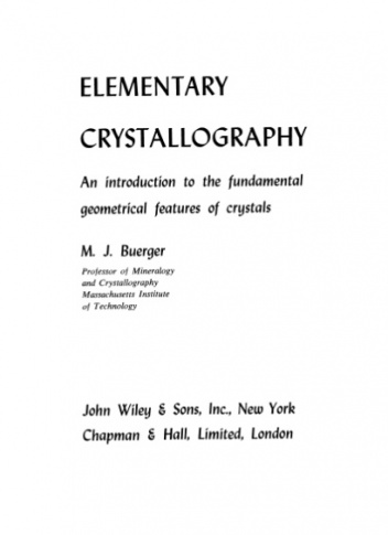 Okładka: Martin J. Buerger - Elementary Crystallography