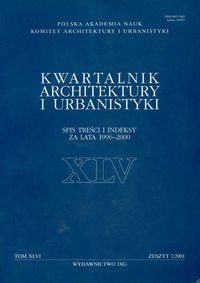 Okładka:  Kwartalnik Architektury i Urbanistyki - Kwartalnik Architektury i Urbanistyki. Tom XLVI. zeszyt 1 / 2001