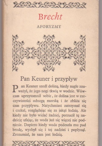 Okładka: Bertolt Brecht - Aforyzmy