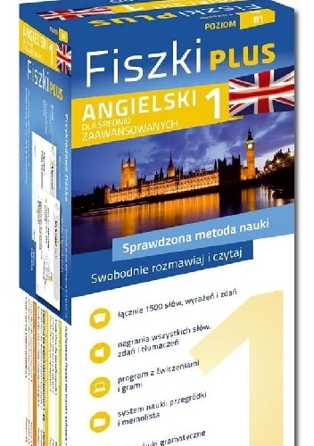 Okładka:  praca zbiorowa - Angielski Fiszki PLUS dla średnio zaawansowanych 1