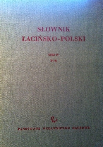 Okładka: Marian Plezia - Słownik polsko-łaciński t IV P-R