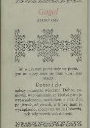 Okładka: Mikołaj Gogol - Aforyzmy