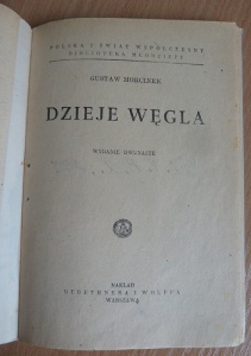 Okładka: Gustaw Morcinek - Dzieje węgla