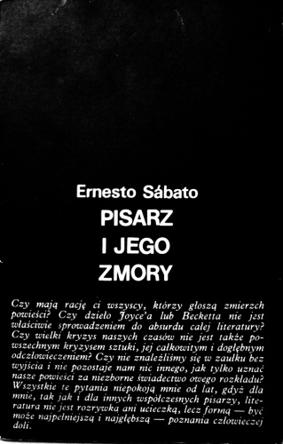 Okładka: Ernesto Sábato - Pisarz i jego zmory
