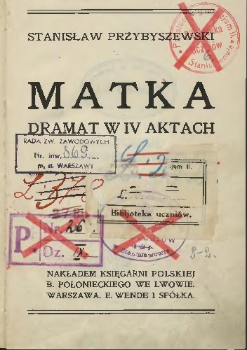 Okładka: Stanisław Przybyszewski - Matka