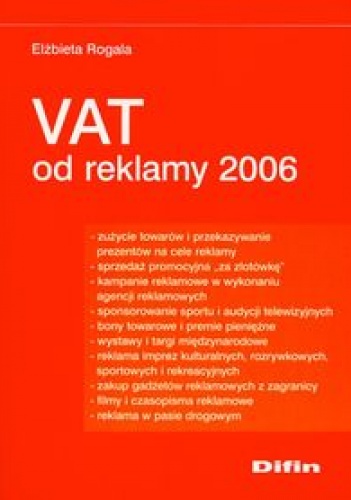 Okładka: Elżbieta Rogala - Vat od reklamy 2006