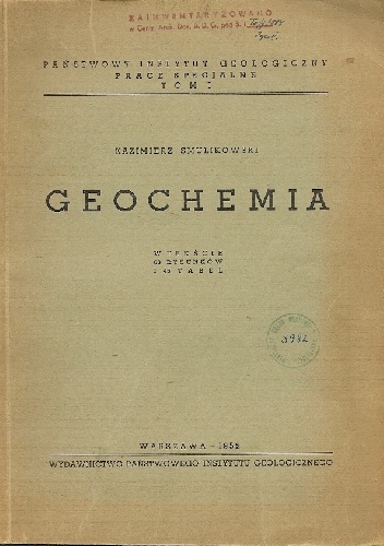 Okładka: Kazimierz Smulikowski - Geochemia