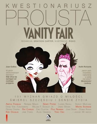 Okładka: Graydon Carter - Kwestionariusz Prousta. Vanity Fair. 101 wyznań gwiazd o miłości, śmierci, szczęściu i sensie życia