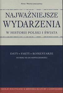 Okładka: Anna Leszczyńska - Najważniejsze wydarzenia w historii Polski i świata Daty fakty komentarze. Od 960 r. do współcz.