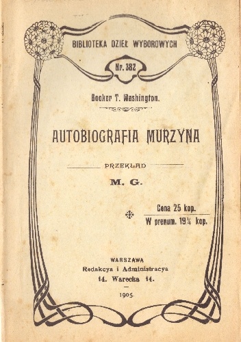 Okładka: Booker Taliaferro Washington - Autobiografia murzyna
