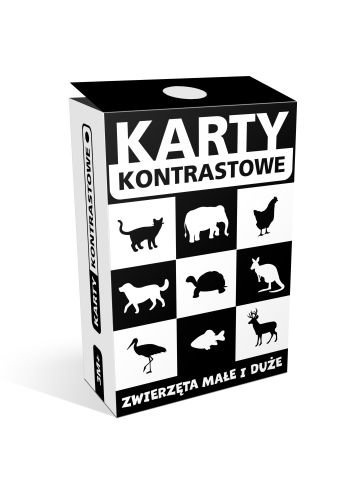 Okładka:  praca zbiorowa - Karty kontrastowe. Zwierzęta małe i duże