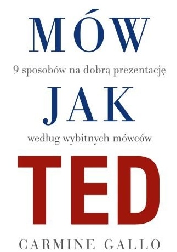 Okładka: Carmine Gallo - Mów jak TED. 9 sekretów wystąpień publicznych według znanych osób.