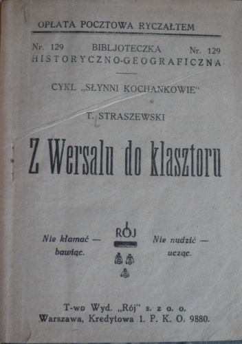 Okładka: T. Straszewski - Z Wersalu do klasztoru