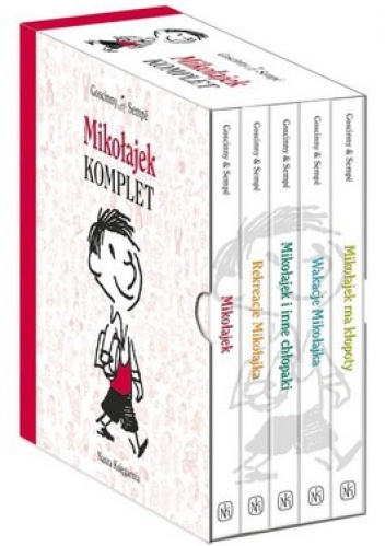Okładka: Rene Goscinny - Mikołajek + Rekreacje Mikołajka + Mikołajek i inne chłopaki + Wakacje Mikołajka + Mikołajek ma kłopoty (komplet)
