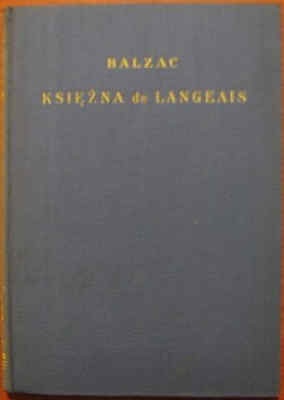 Okładka: Honoré de Balzac - Księżna de Langeais