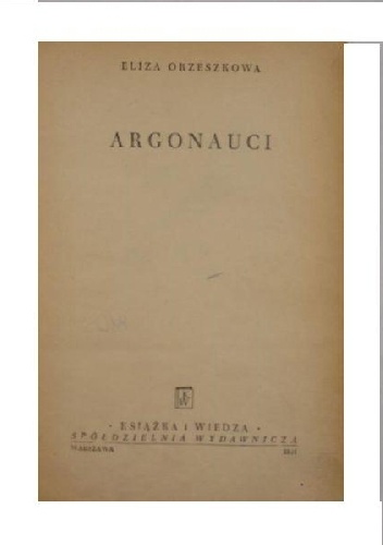 Okładka: Eliza Orzeszkowa - Argonauci