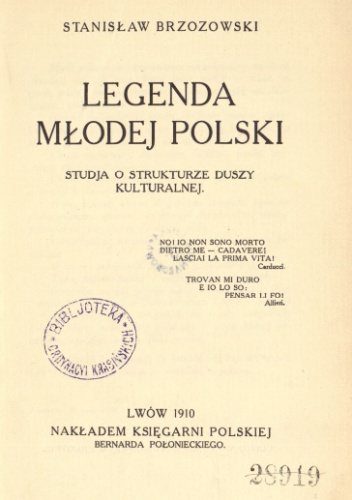 Okładka: Stanisław Brzozowski - Legenda Młodej Polski