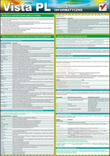 Okładka: Radosław Sokół - Tablice informatyczne. Windows Vista PL