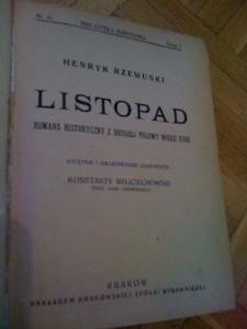 Okładka: Henryk Rzewuski - Listopad. Romans historyczny z drugiej połowy XVIII wieku