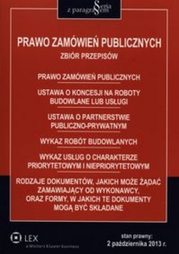 Okładka:  praca zbiorowa - Prawo zamówień publicznych. Stan prawny na 2 pażdziernika 2013
