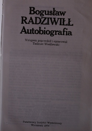 Okładka: Bogusław Radziwiłł - Autobiografia