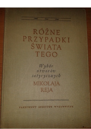 Okładka: Mikołaj Rej - Różne przypadki świata tego
