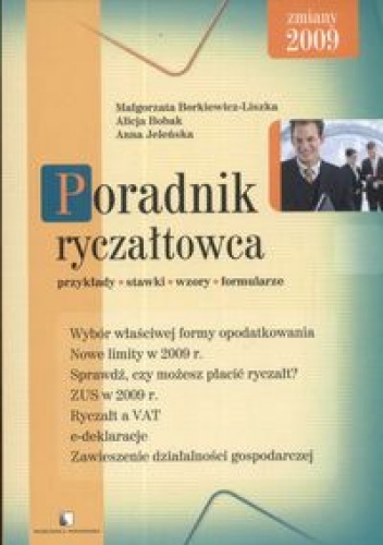 Okładka: Anna Jeleńska - Poradnik ryczałtowca /przykłady stawki wzory formularze