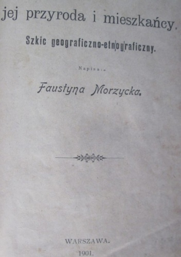 Okładka: Faustyna Morzycka - Szwajcaria, jej przyroda i mieszkańcy