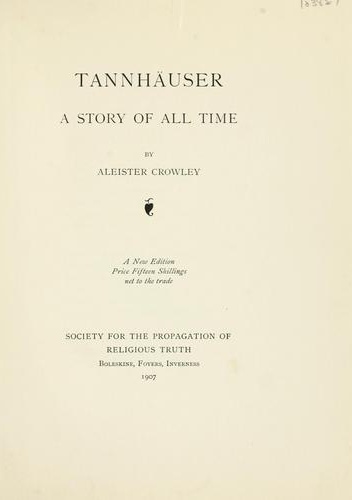 Okładka: Aleister Crowley - Tannhäuser - a story of all time